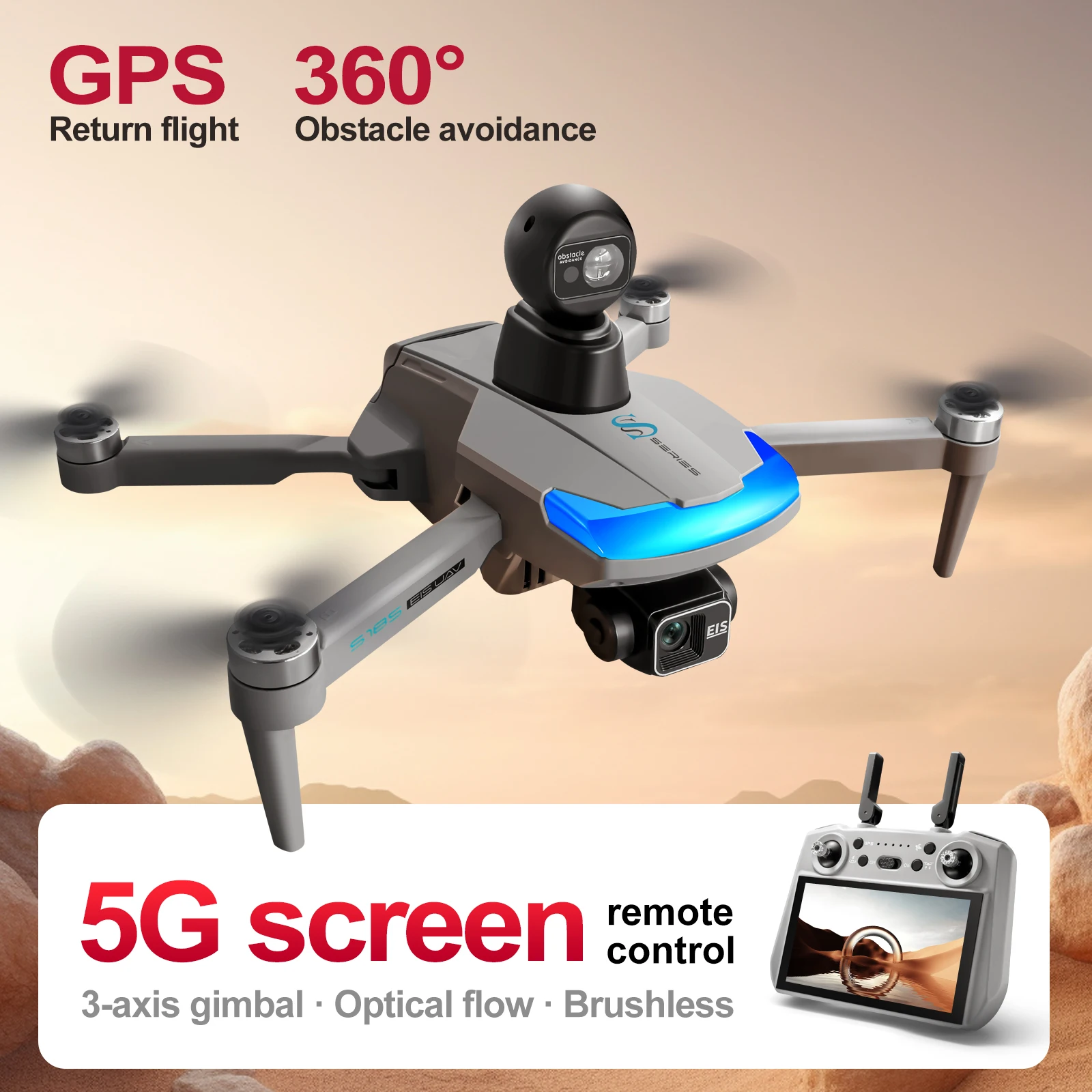S185 전문 드론 2.7K HD 듀얼 카메라 터치 스 - Drone Gps Mount 리뷰 및 가격