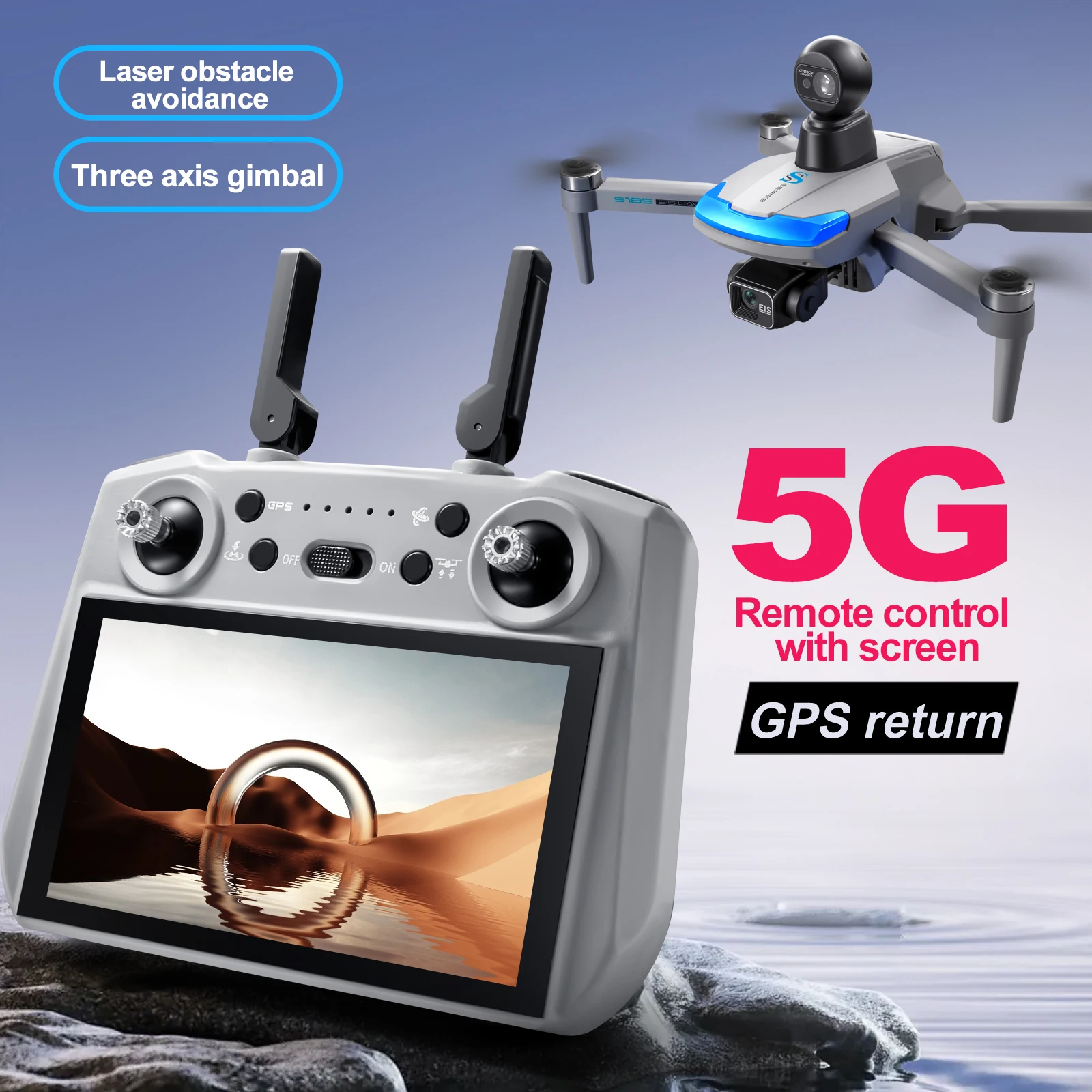 S185 전문 드론 2.7K HD 듀얼 카메라 터치 스 - Drone Gps Mount 리뷰 및 가격